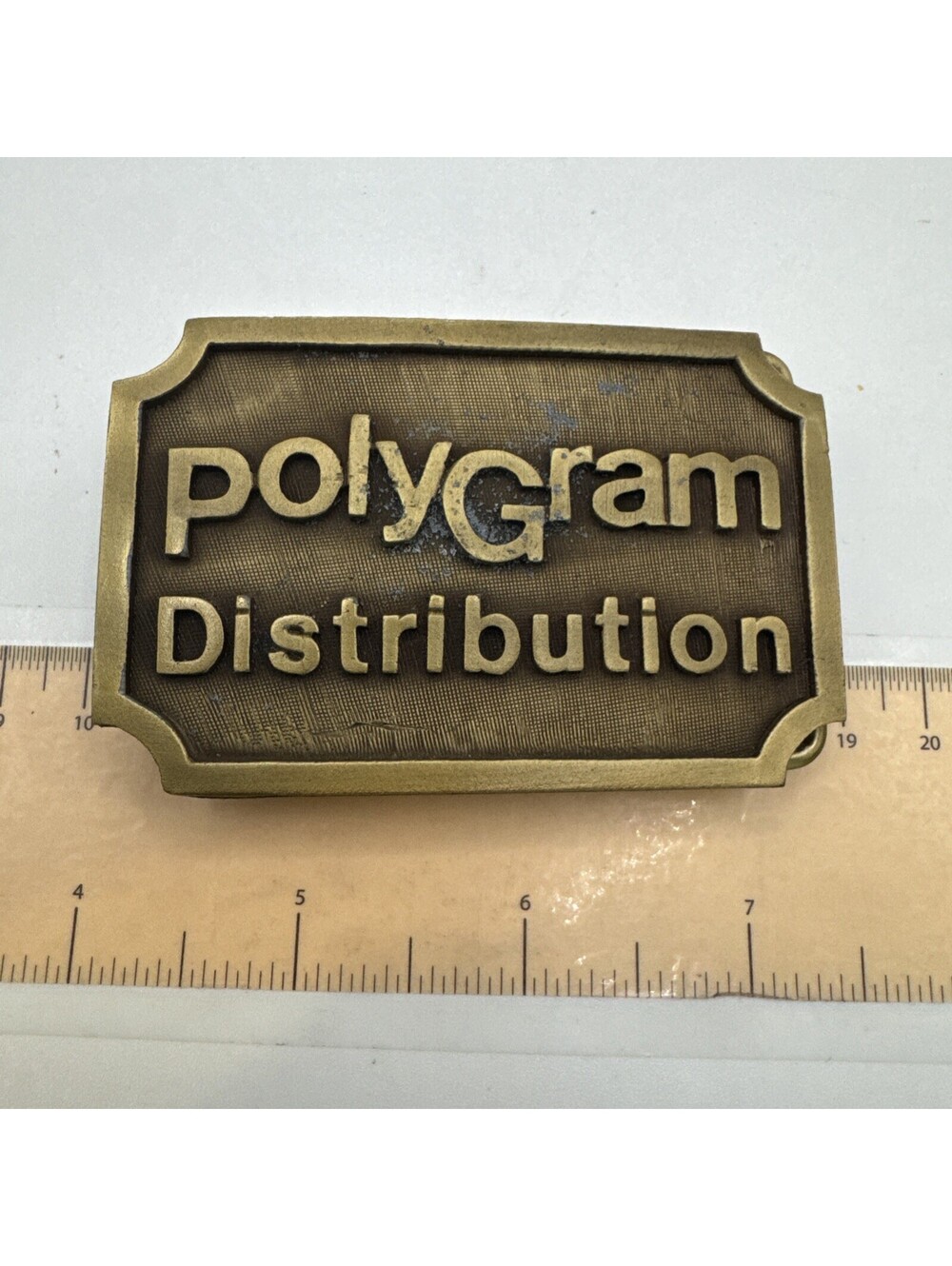 VINTAGE Original 1970s POLYGRAM DISTRIBUTION RECORD COMPANY BELT BUCKLE Promoter